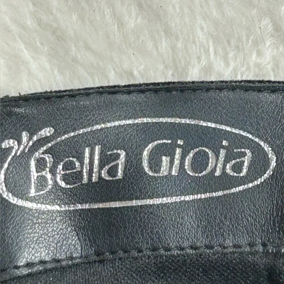 Bella Gioia Black Faux Suede Stiletto Heeled 4”Pointed Toe Zipper Boots Size 7.5 - Picture 2 of 11